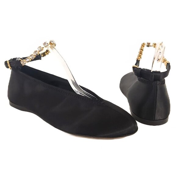 J W Anderson Ballerina Shoes With Crystals Size 38 US 8 Black $890 - Picture 2 of 16